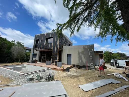 Nouvelle maison contemporaine en ossature bois à Colomiers par Cultur'bois, Toulouse, Cultur'bois