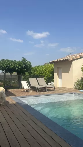 Cultur'bois achève une terrasse de piscine en PIN US à Montastruc, Toulouse, Cultur'bois