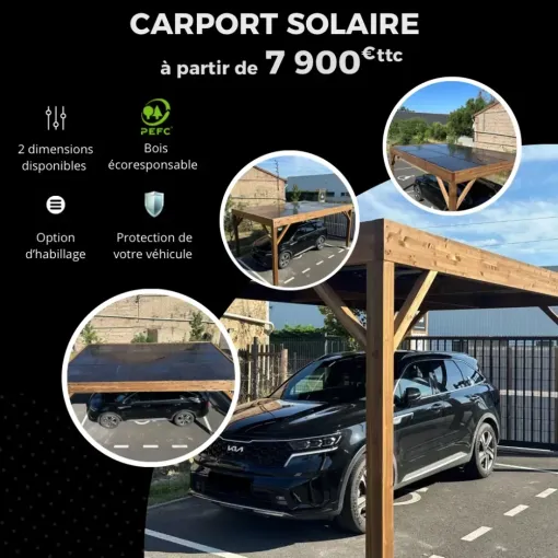 Carport solaire à partir de 7900 euros, Toulouse, Cultur'bois
