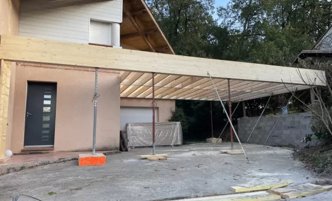 Extension et Carport sur Mesure à Mondouzil, à l'Est de Toulouse, Toulouse, Cultur'bois