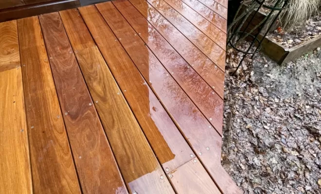 Une terrasse en Gaiac au cœur de la forêt de Saint-Sulpice-sur-Lèze, Toulouse, Cultur'bois