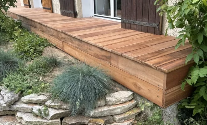 Nouvelle terrasse en bois exotique à Auzeville Tolosane par Cultur'bois, Toulouse, Cultur'bois