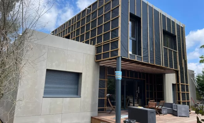 Nouvelle maison contemporaine en ossature bois à Colomiers par Cultur'bois, Toulouse, Cultur'bois