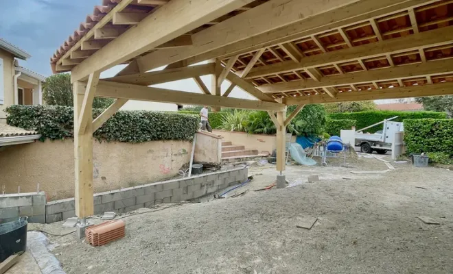 Réalisation d'un carport double à Toulouse, Toulouse, Cultur'bois