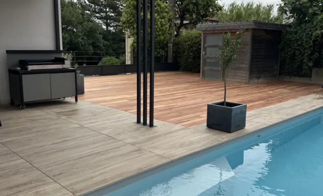 Pergola en inox et litaux , Toulouse, Cultur'bois