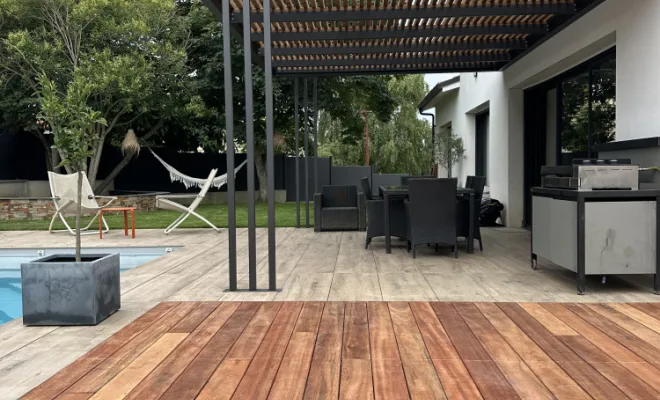 Pergola en inox et litaux , Toulouse, Cultur'bois