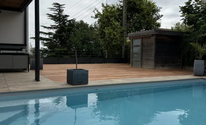 Pergola en inox et litaux , Toulouse, Cultur'bois