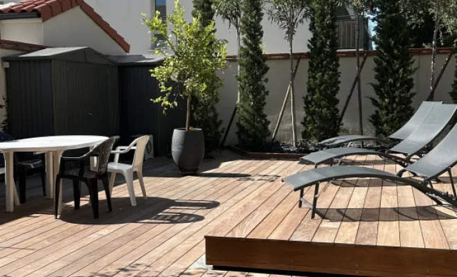 Terrasse de piscine coulissante, Toulouse, Cultur'bois