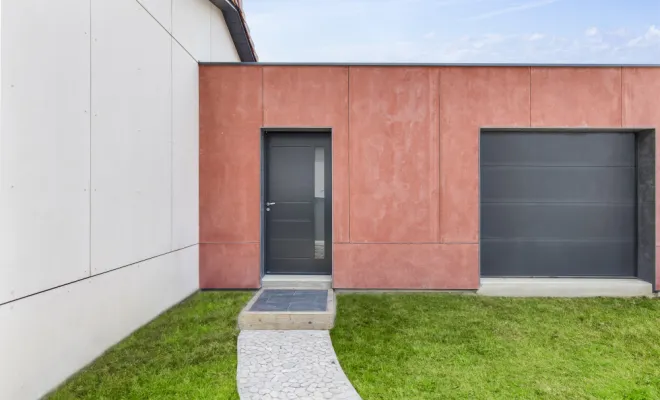 Bardage viroc rouge et blanc, Toulouse, Cultur'bois