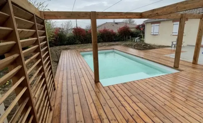 Pergola sans poteau central, Toulouse, Cultur'bois